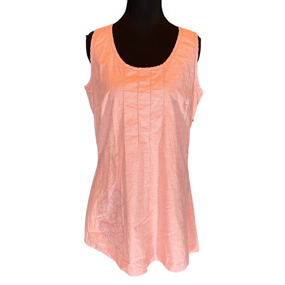 Woolrich Womens S Pink Organic Cotton Pintuck Sleeveless Floral  Top
Cottagecore